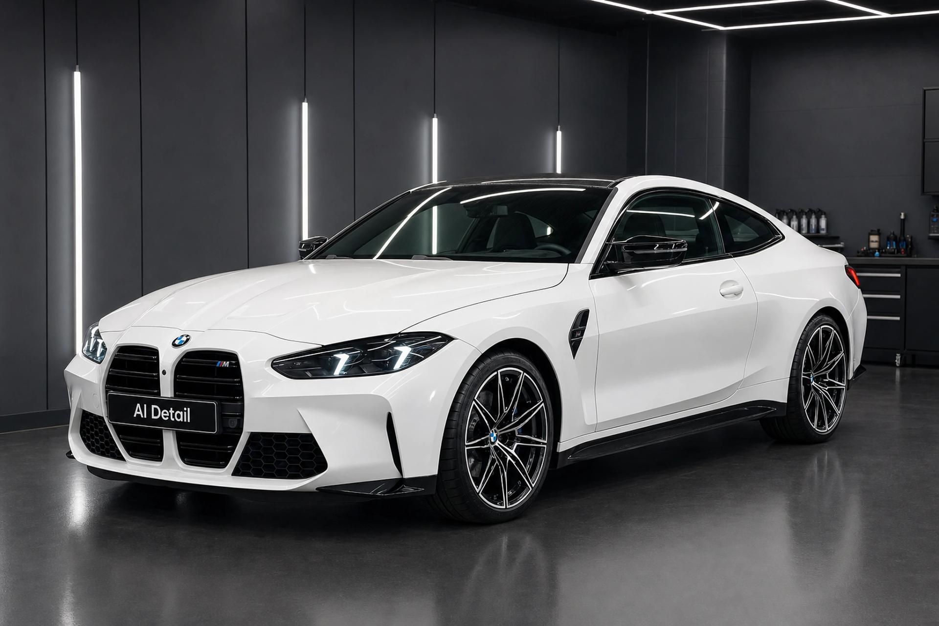 BMW M4 Купе G82, ракурс перед три четверти